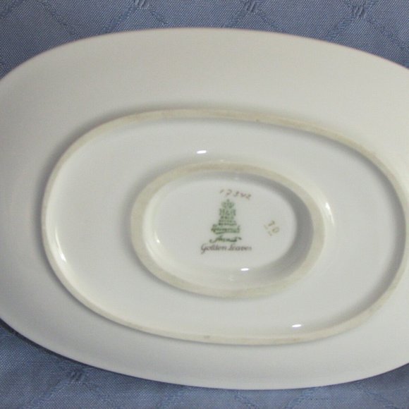 Vintage Gravy Boat Heinrich Bavaria Golden Leaves China or Fine Porcelain - Picture 11 of 11